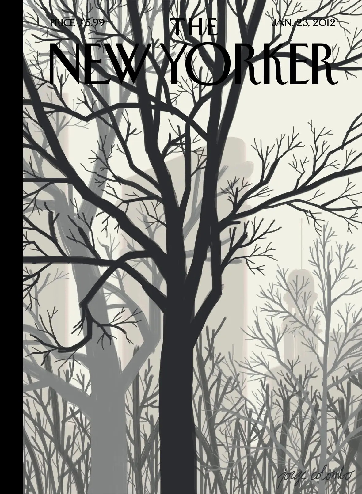 Обложка The New Yorker, 23 января 2012: Солнце на Двадцать третьей улице, художник Хорхе Коломбо