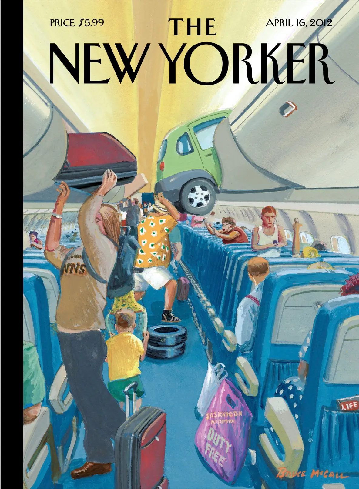 Обложка The New Yorker, 16 апреля 2012: Ручная кладь, художник Брюс Макколл