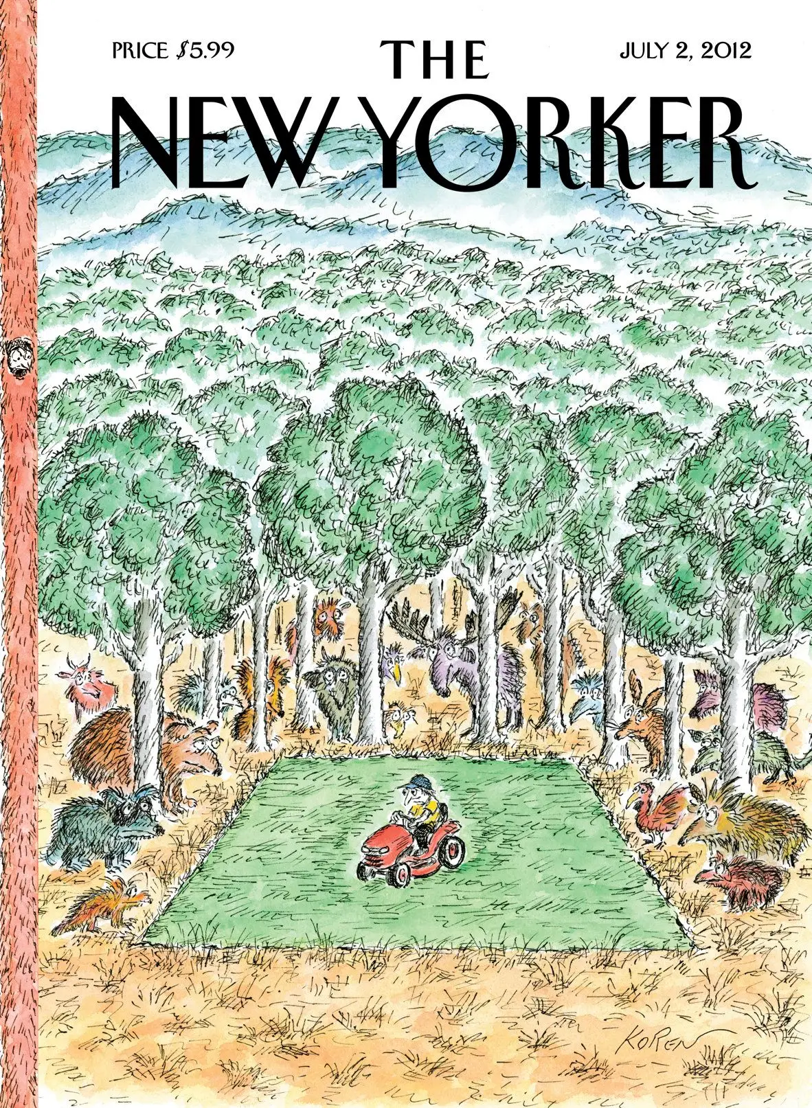 Обложка The New Yorker, 2 июля 2012: Летние хлопоты, художник Эдвард Корен