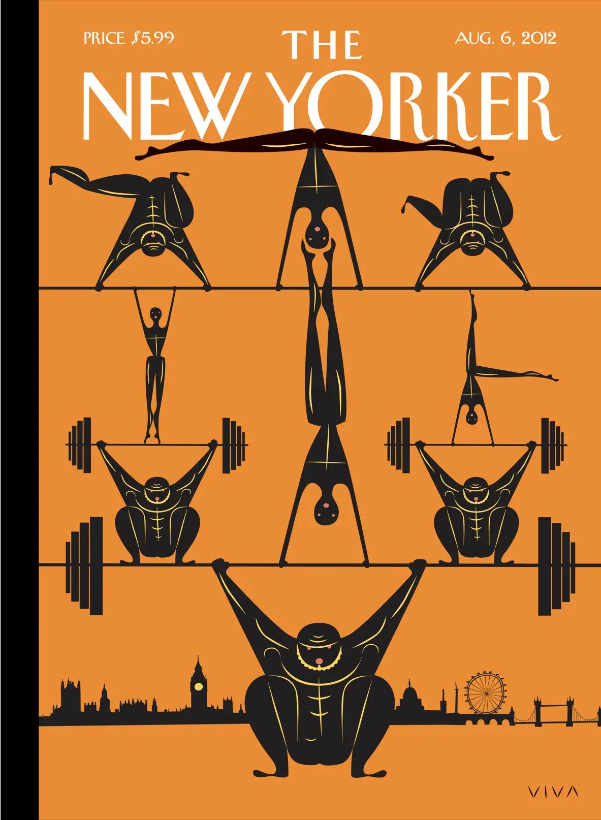 Обложка The New Yorker, 6 августа 2012: Лондон-2012, художник Фрэнк Вива