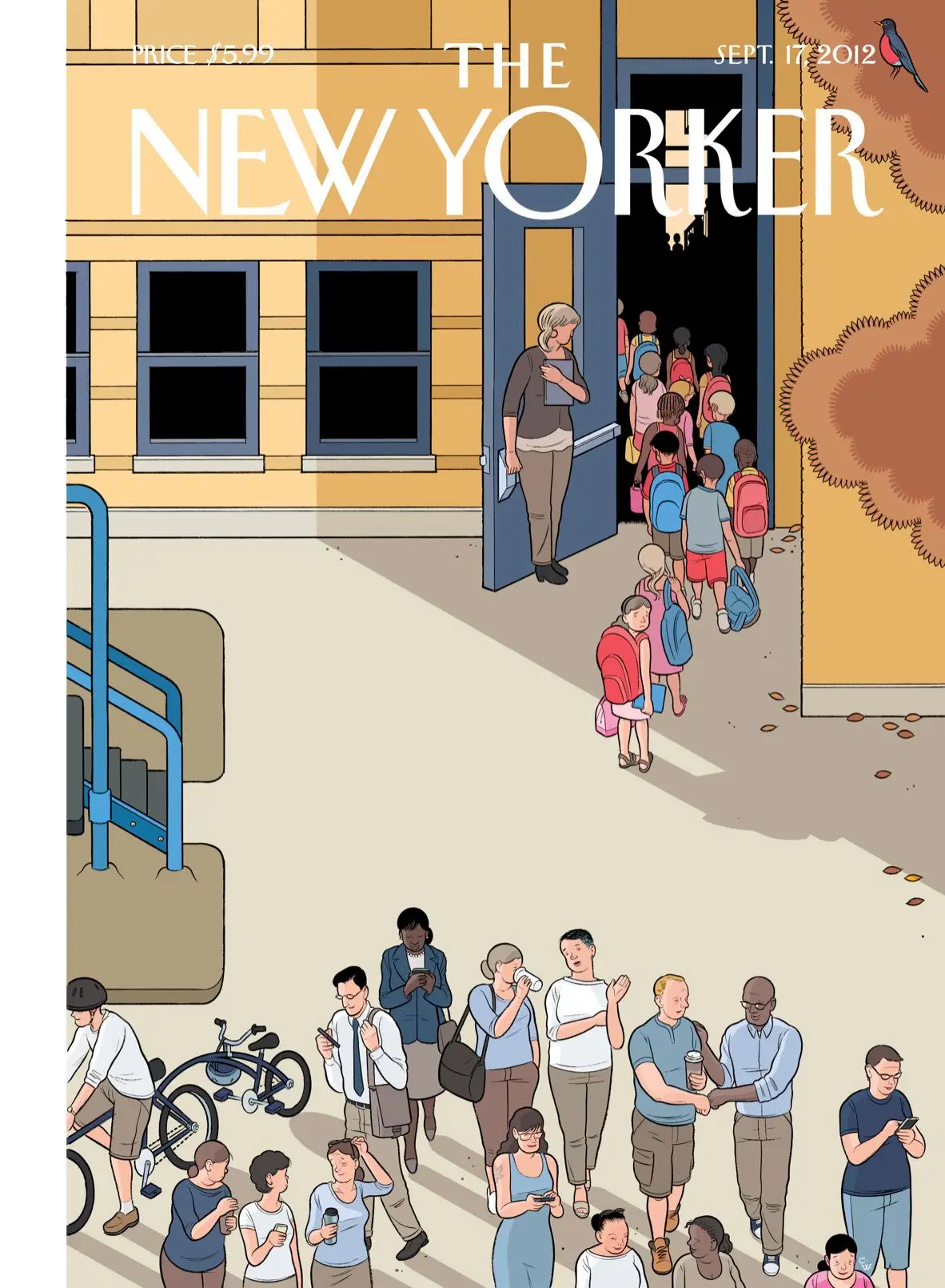 Обложка The New Yorker, 17 сентября 2012: Снова в школу, художник Крис Уэр