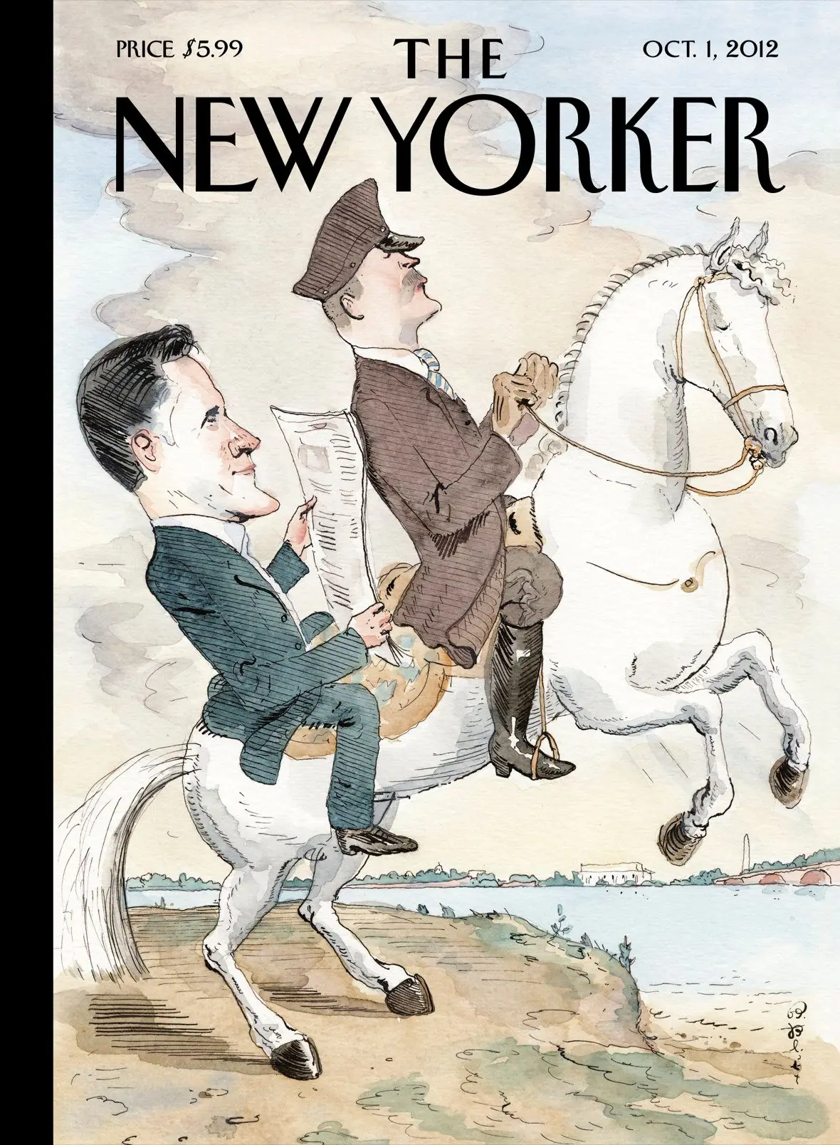 Обложка The New Yorker, 1 октября 2012: Целеустремлённый, художник Барри Блитт