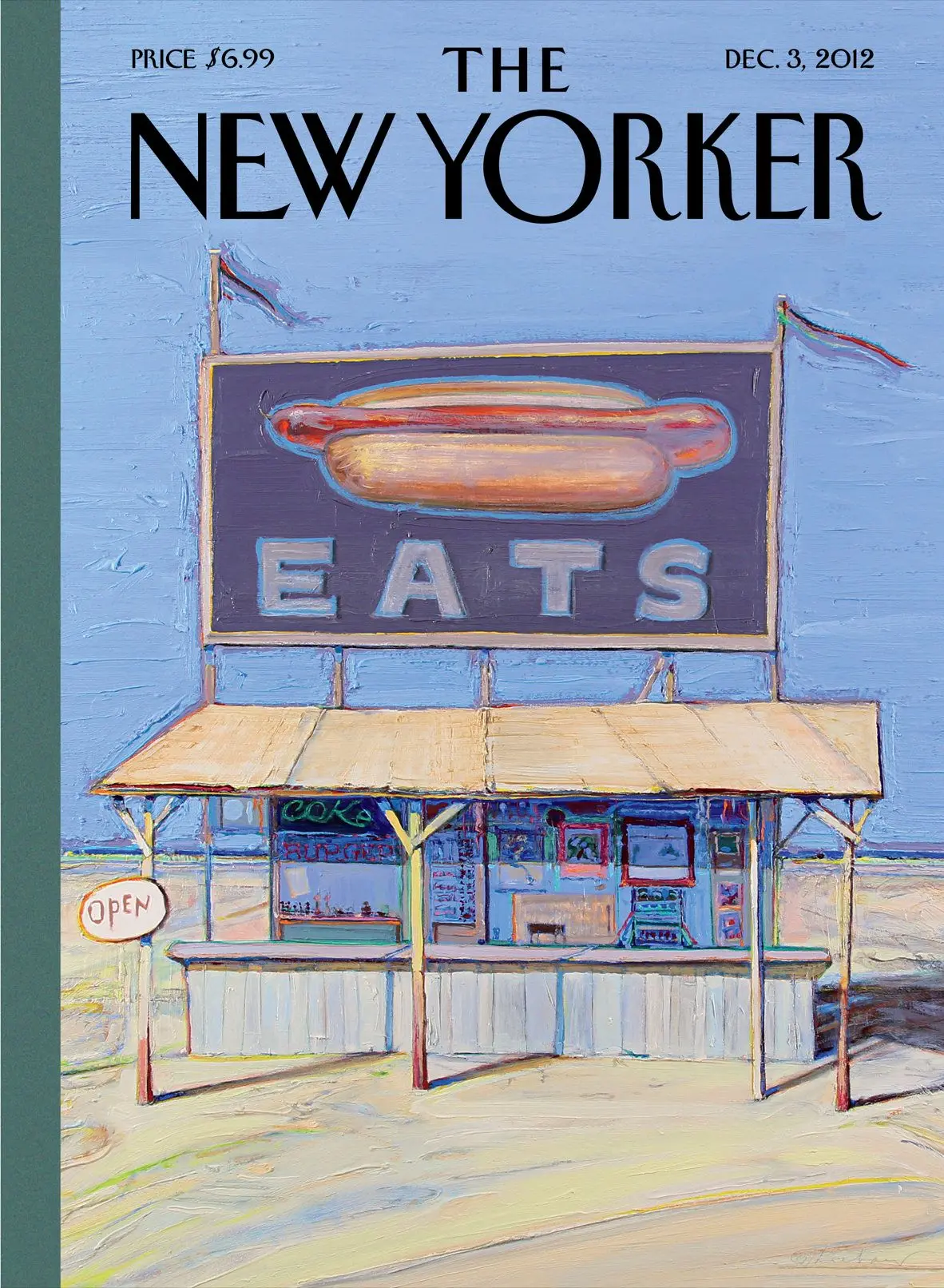 Обложка The New Yorker, 3 декабря 2012: Ларёк с хот-догами, художник Уэйн Тибо