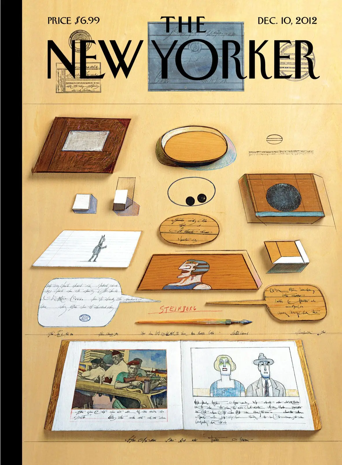Обложка The New Yorker, 10 декабря 2012: Юнион-сквер, 1973, художник Сол Стейнберг