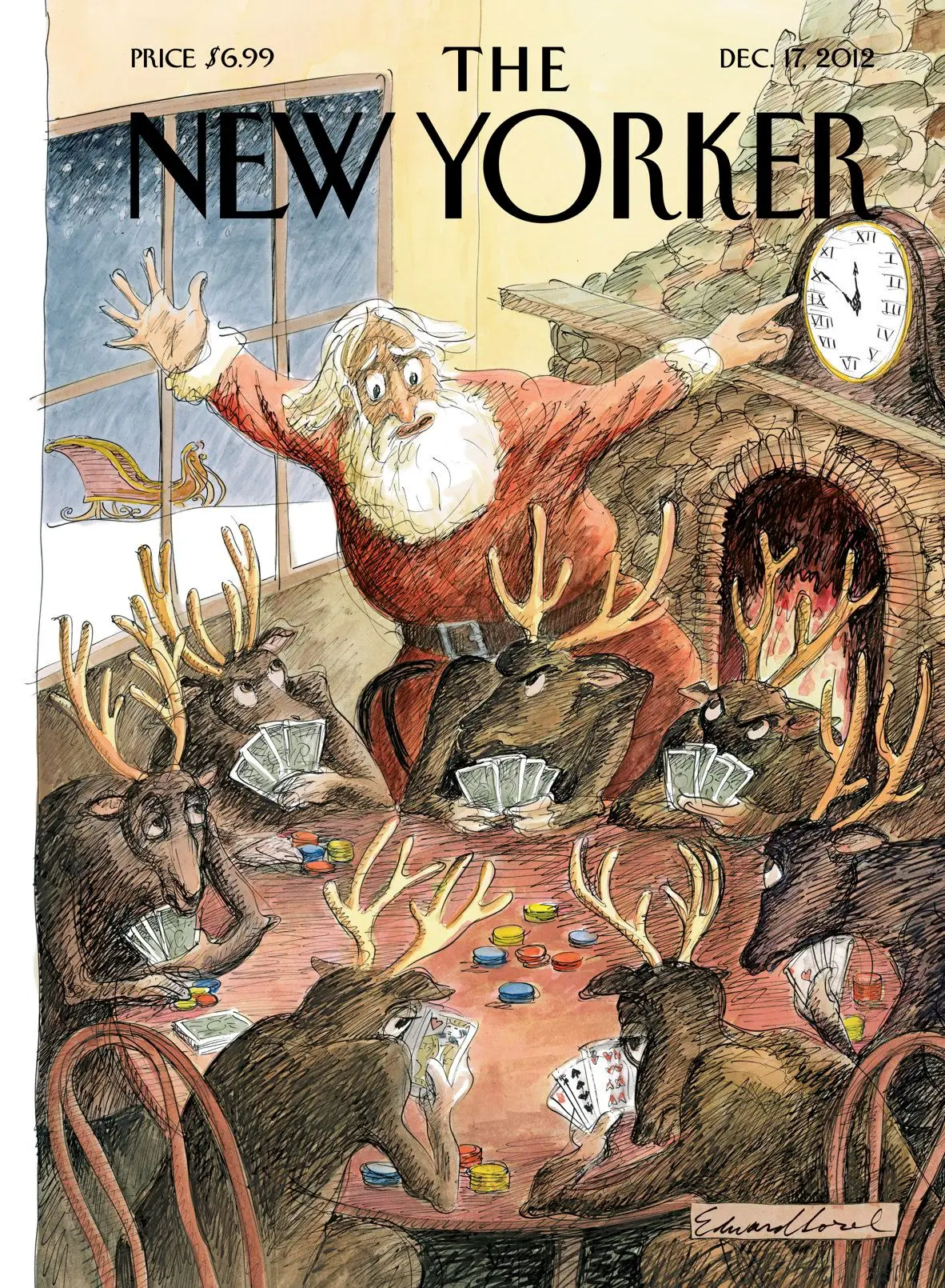 Обложка The New Yorker, 17 декабря 2012: Когда долг надоедает, художник Эдвард Сорел