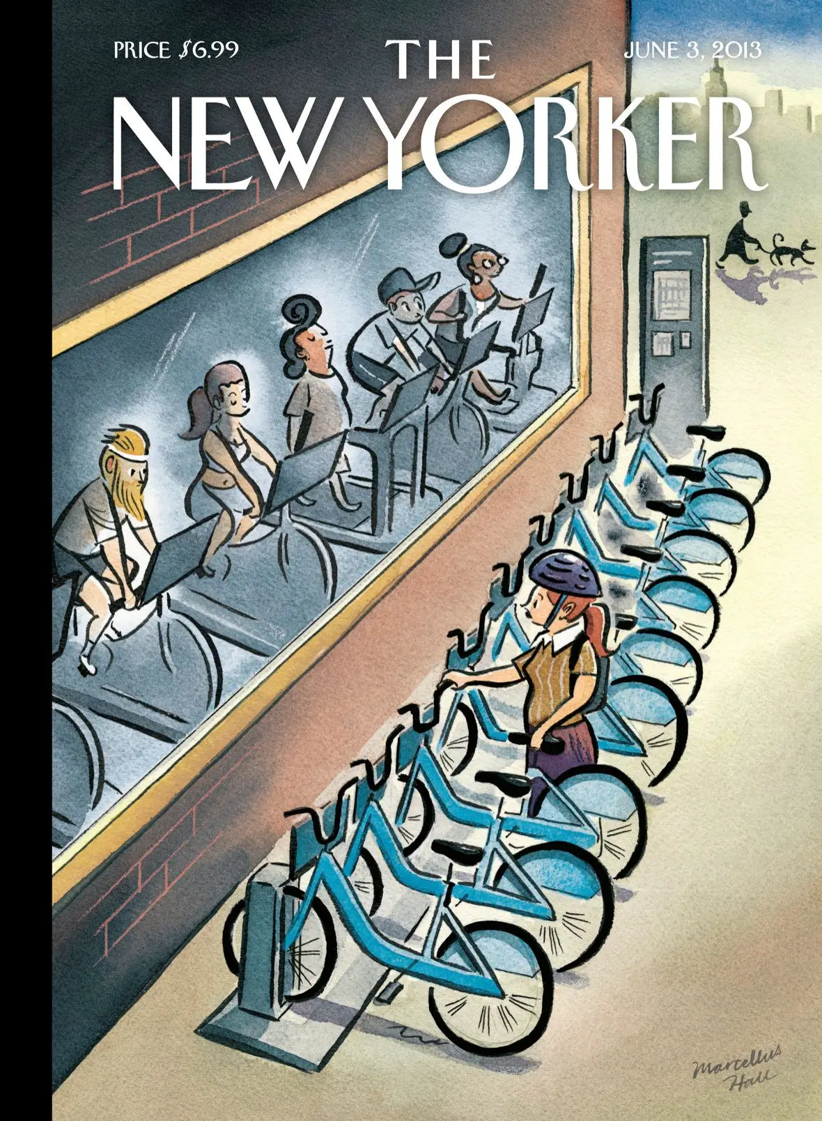 Обложка The New Yorker, 3 июня 2013: Городские циклы, художник Марселлус Холл