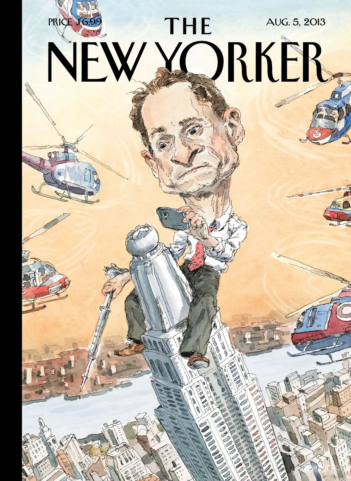 Обложка The New Yorker, 5 августа 2013: Карлос Опасность, художник Джон Кунео