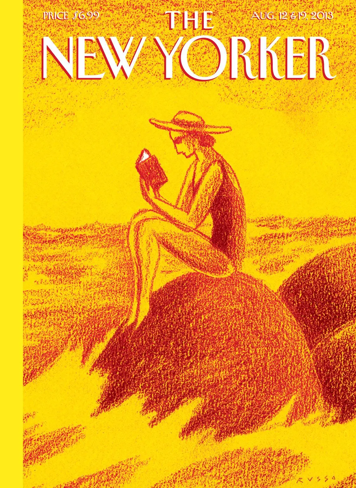Обложка The New Yorker, 12 августа 2013: Время чтения, художник Энтони Руссо