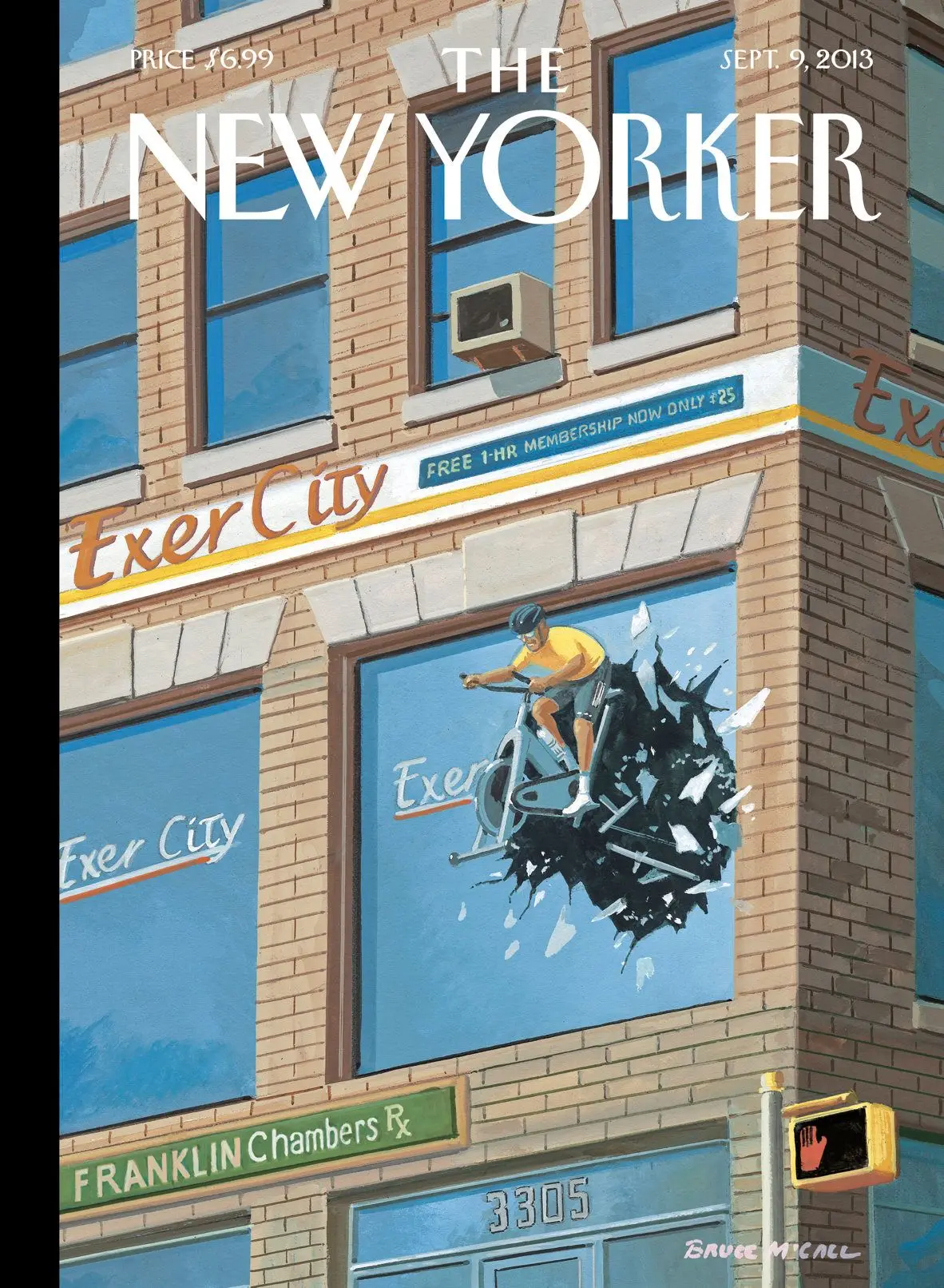 Обложка The New Yorker, 9 сентября 2013: Город фитнеса, художник Брюс Макколл