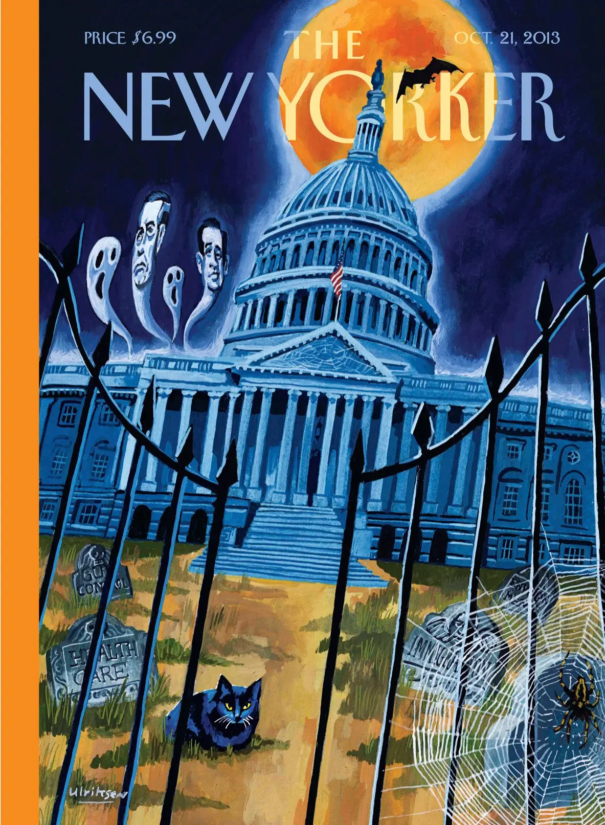 Обложка The New Yorker, 21 октября 2013: Дом с привидениями, художник Марк Ульриксен