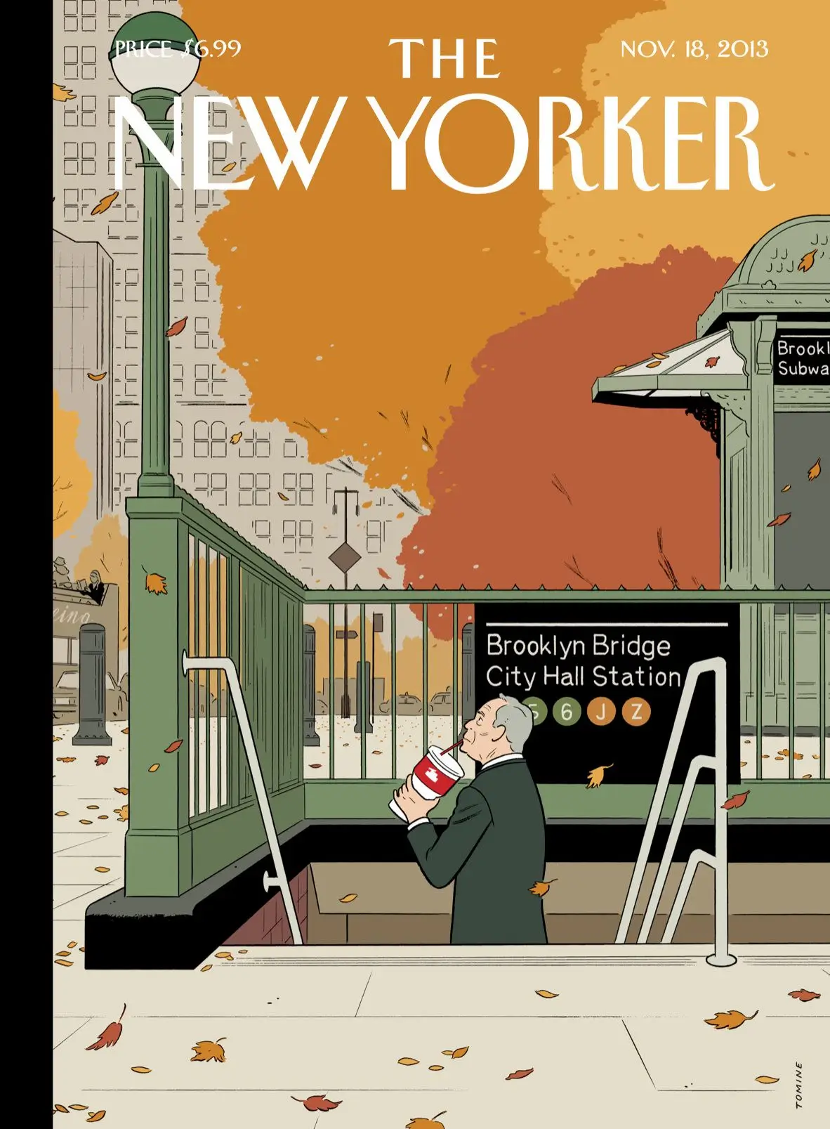 Обложка The New Yorker, 18 ноября 2013: Последняя капля, художник Эдриан Томине
