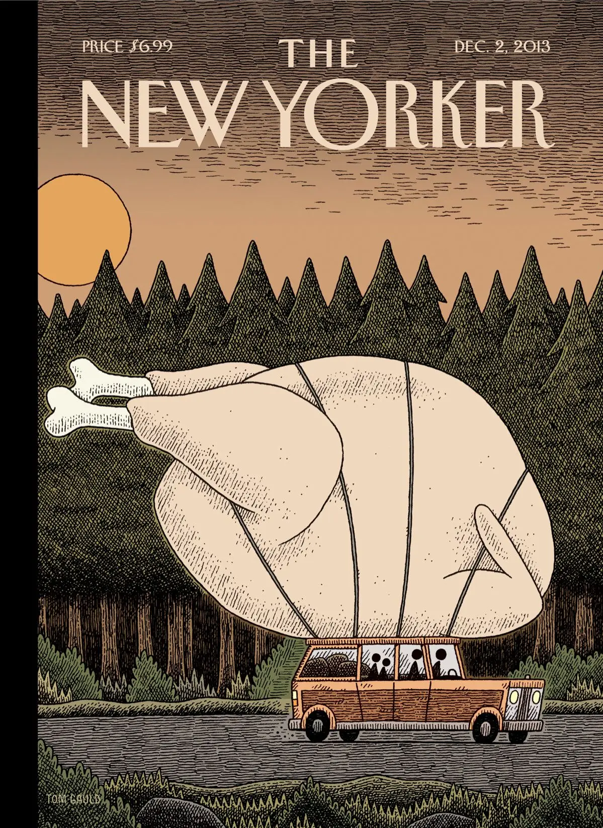Обложка The New Yorker, 2 декабря 2013: День индейки, художник Том Голд