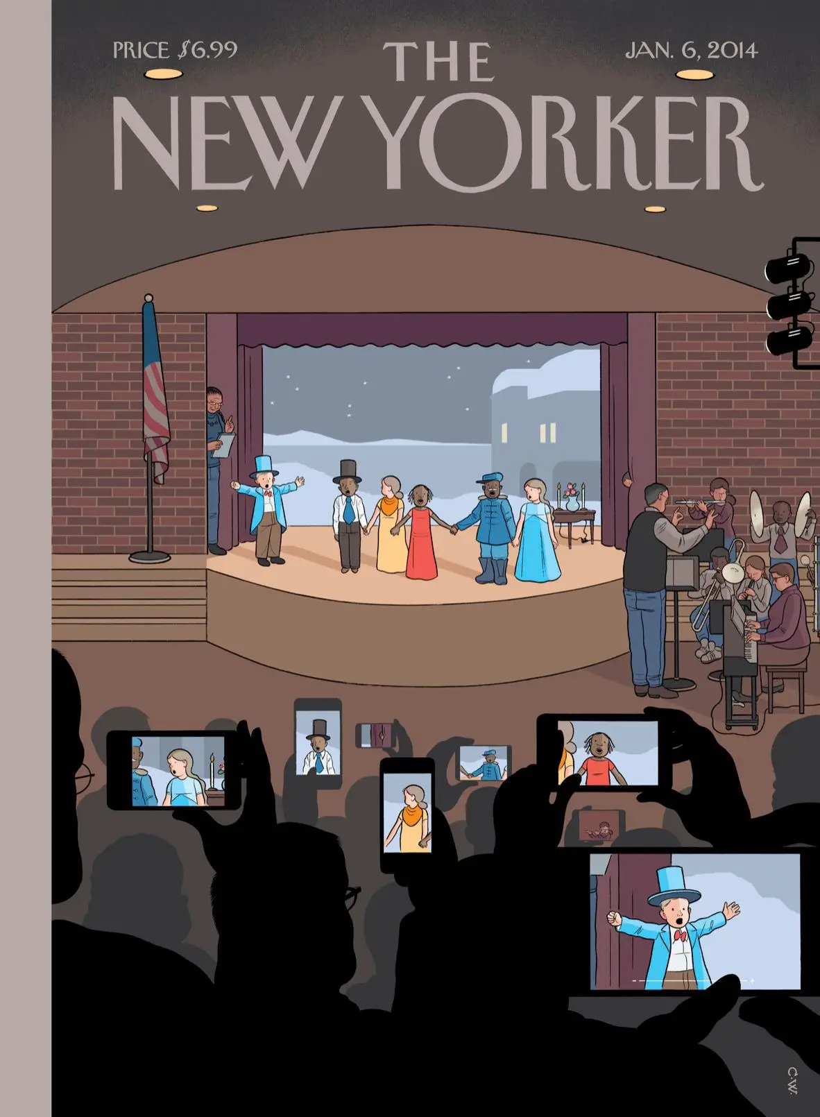 Обложка The New Yorker, 6 января 2014: А теперь все вместе, художник Крис Уэр