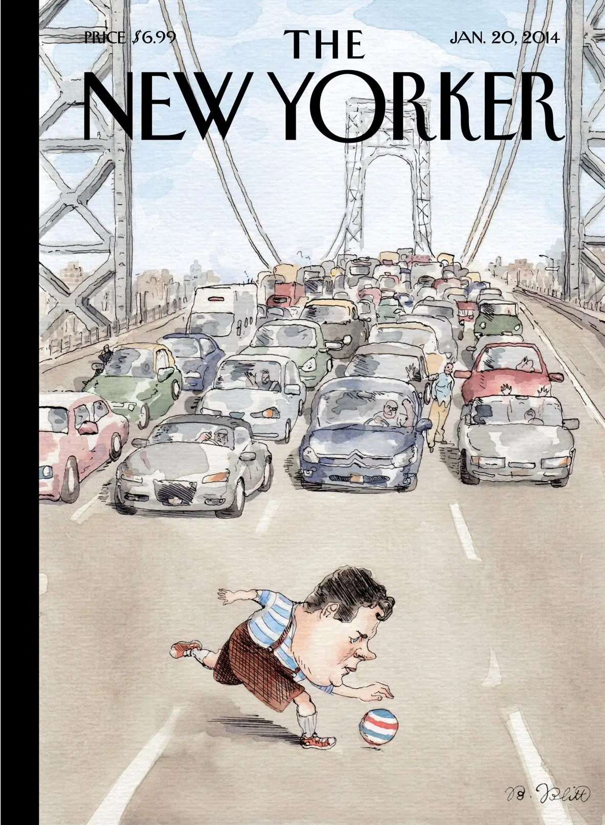 Обложка The New Yorker, 20 января 2014: Игры на дороге, художник Барри Блитт