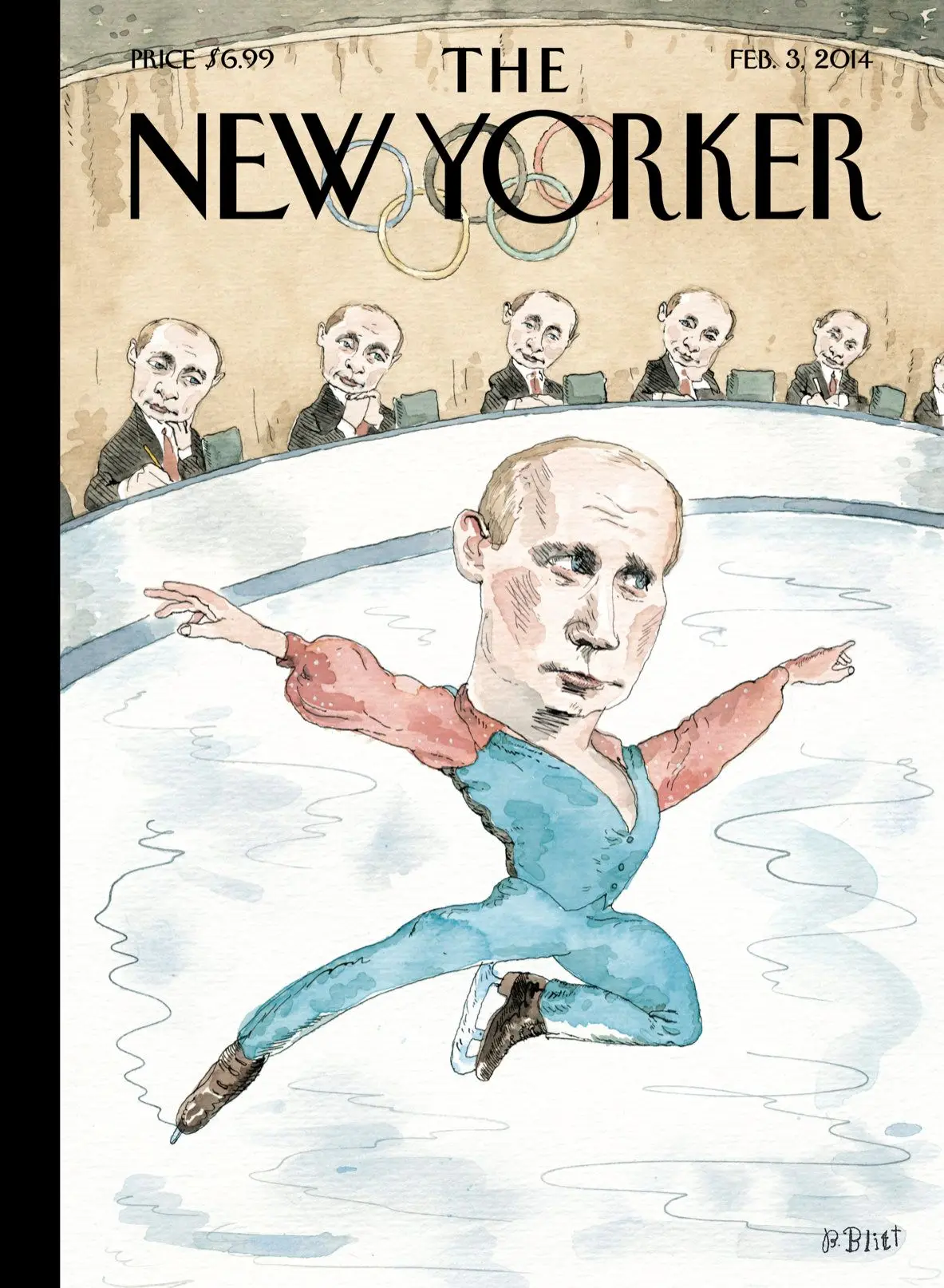 Обложка The New Yorker, 3 февраля 2014: Суд равных, художник Барри Блитт