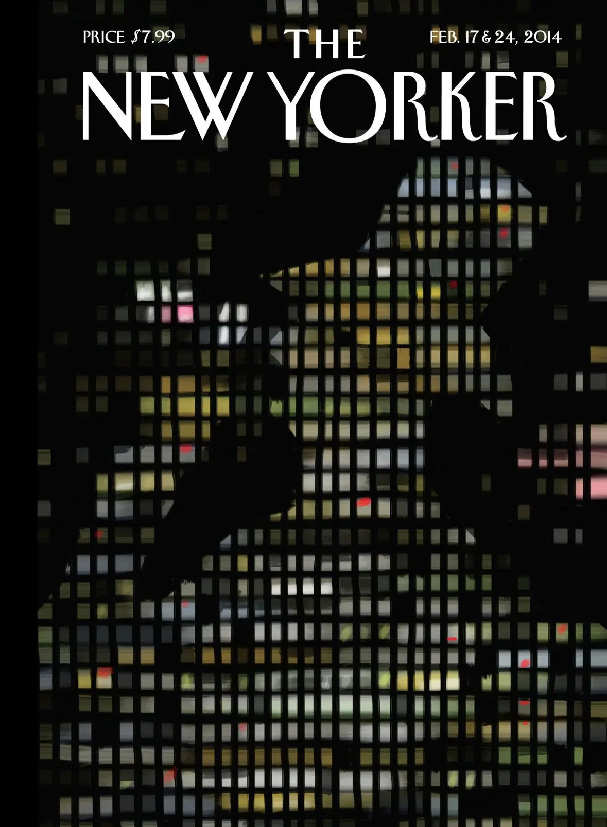Обложка The New Yorker, 17 февраля 2014: Ночные окна, художник Хорхе Коломбо