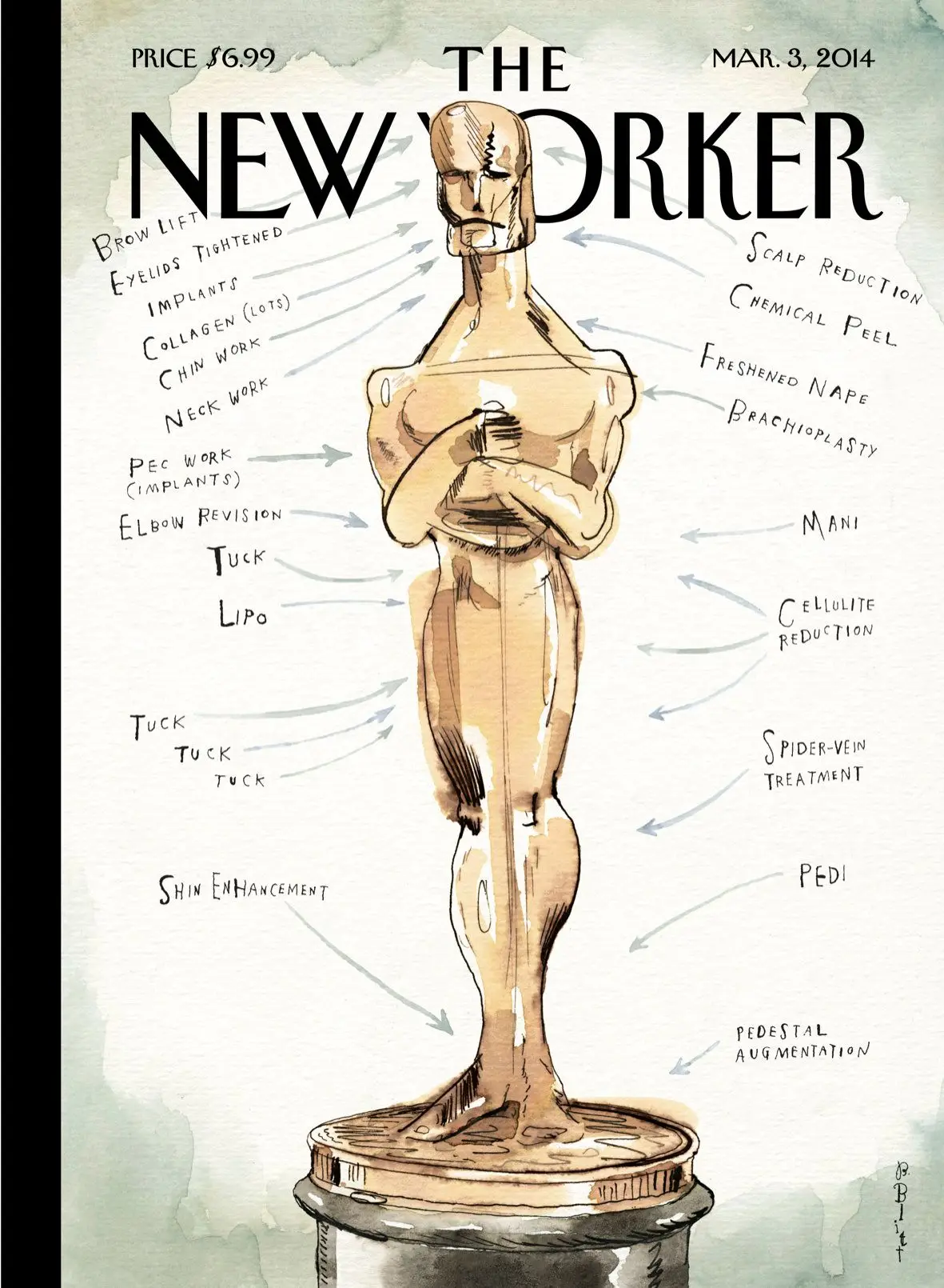 Обложка The New Yorker, 3 марта 2014: Готов к крупному плану, художник Барри Блитт