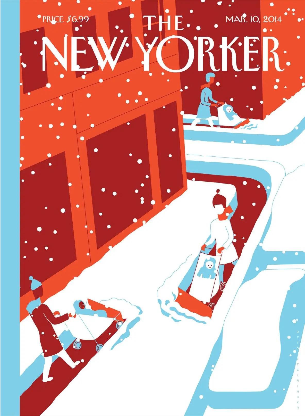 Обложка The New Yorker, 10 марта 2014: Снегоуборщики, художник Отто Штайнингер