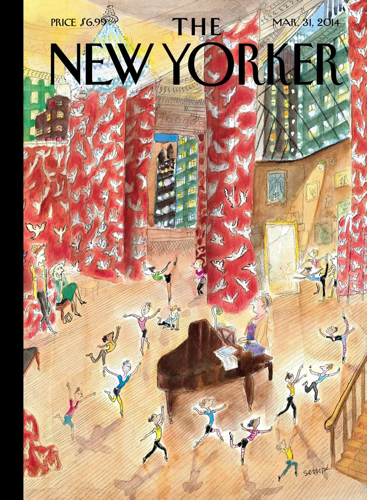 Обложка The New Yorker, 31 марта 2014: Маленькие танцоры, художник Жан-Жак Сампе