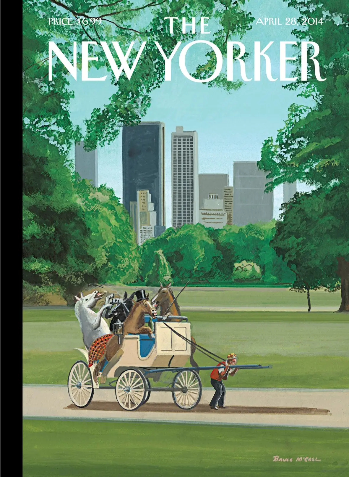 Обложка The New Yorker, 28 апреля 2014: Телега впереди лошадей, художник Брюс Макколл