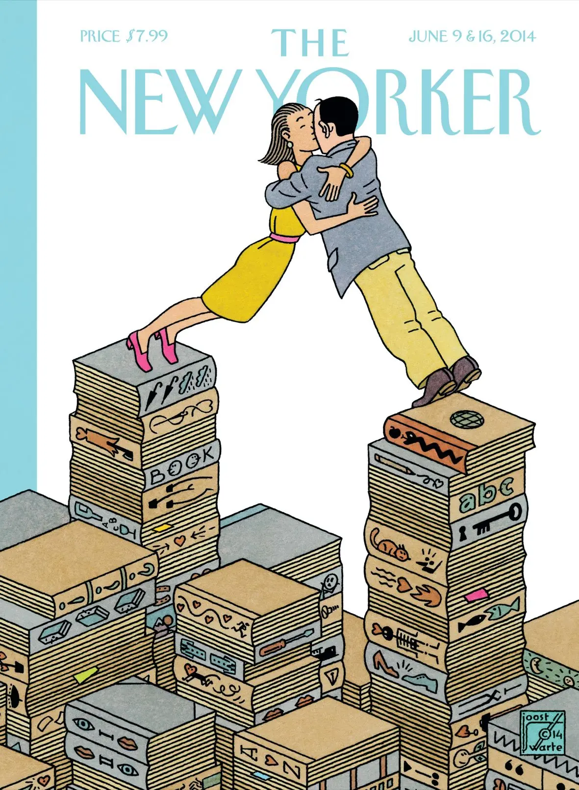 Обложка The New Yorker, 9 июня 2014: Истории любви, художник Йост Сварте