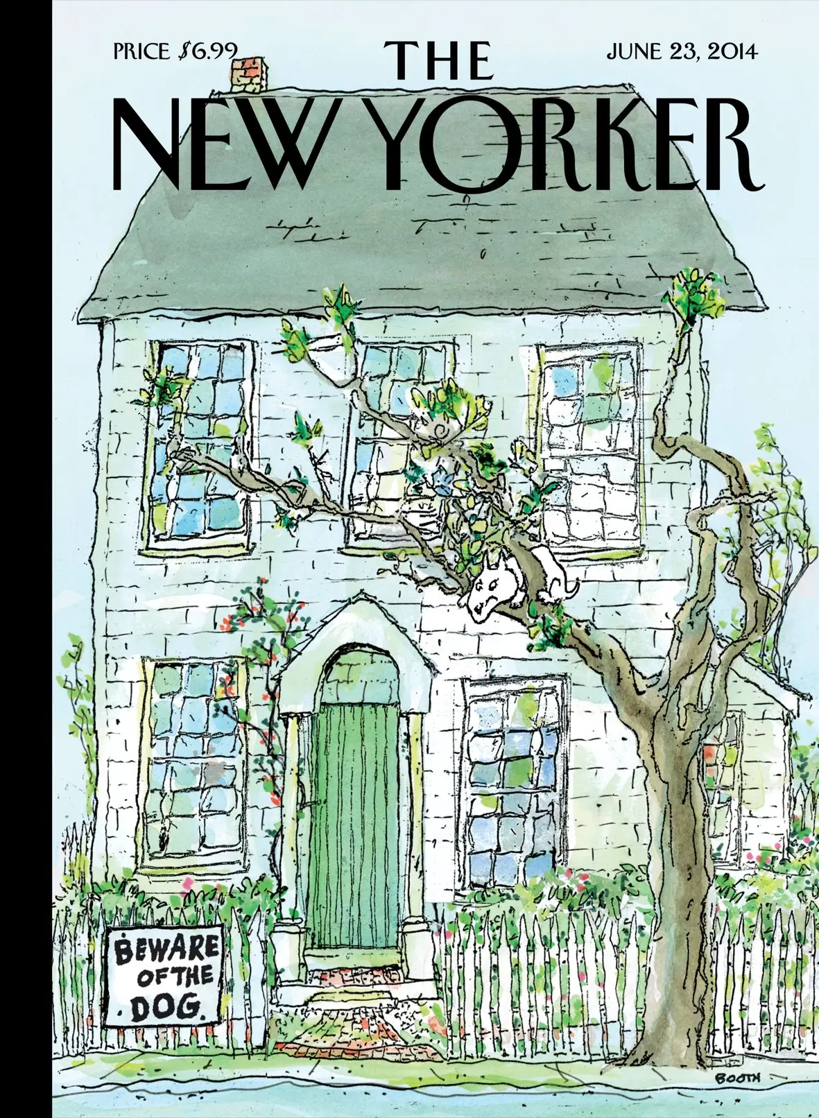 Обложка The New Yorker, 23 июня 2014: Осторожно, злая собака, художник Джордж Бут
