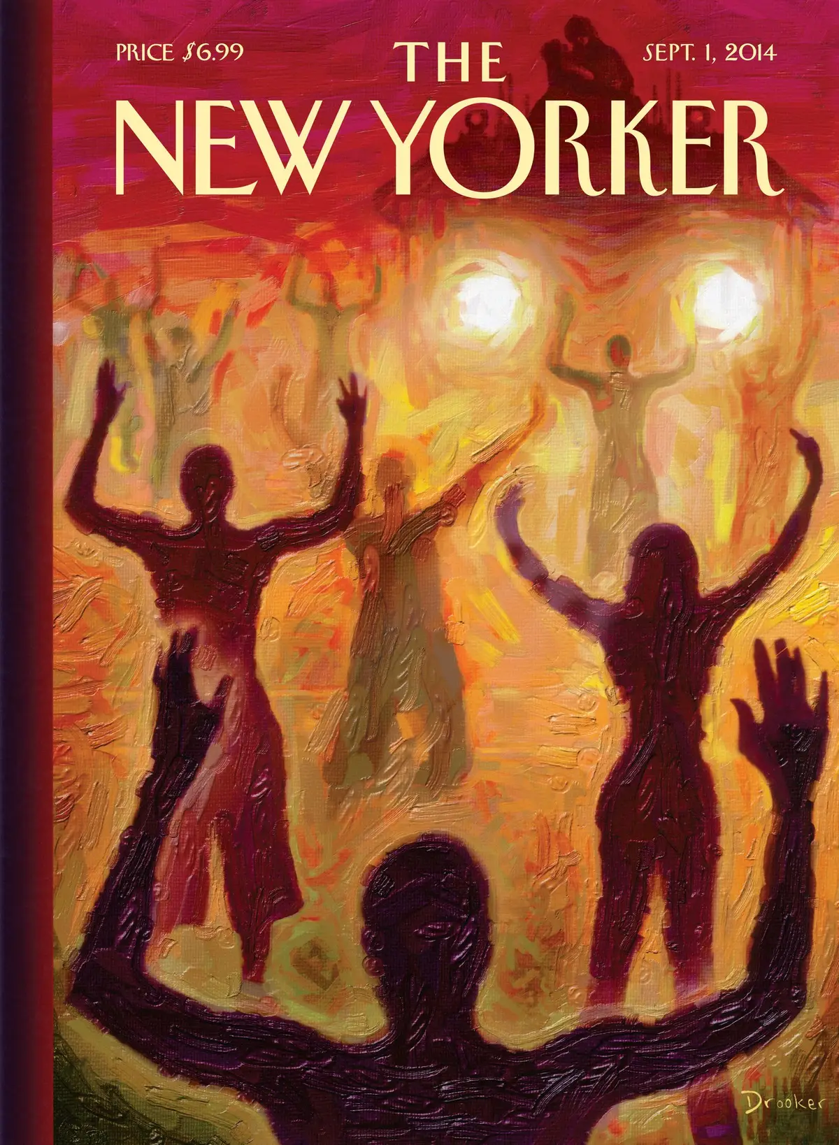 Обложка The New Yorker, 1 сентября 2014: Фергюсон, Миссури, художник Эрик Друкер