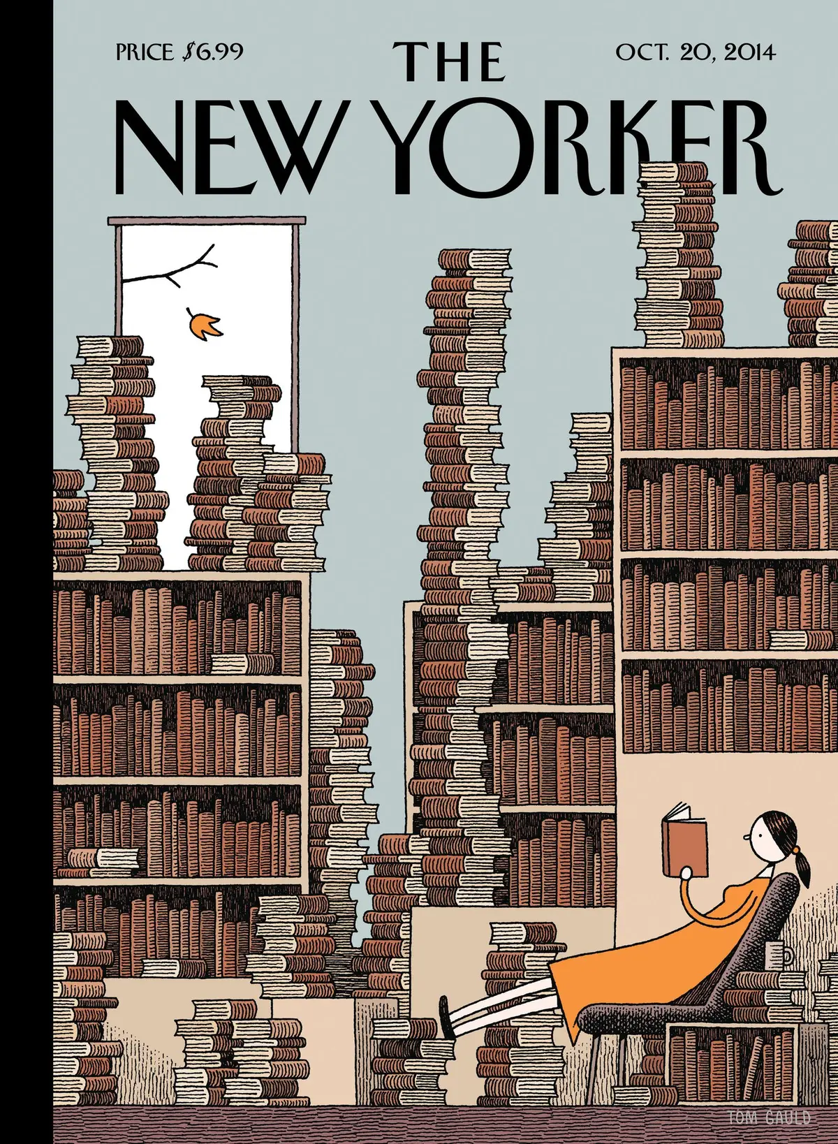 Обложка The New Yorker, 20 октября 2014: Осенняя библиотека, художник Том Голд