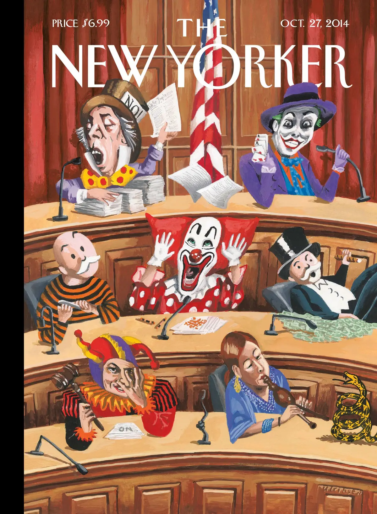 Обложка The New Yorker, 27 октября 2014: Игры и забавы в Конгрессе, художник Марк Ульриксен