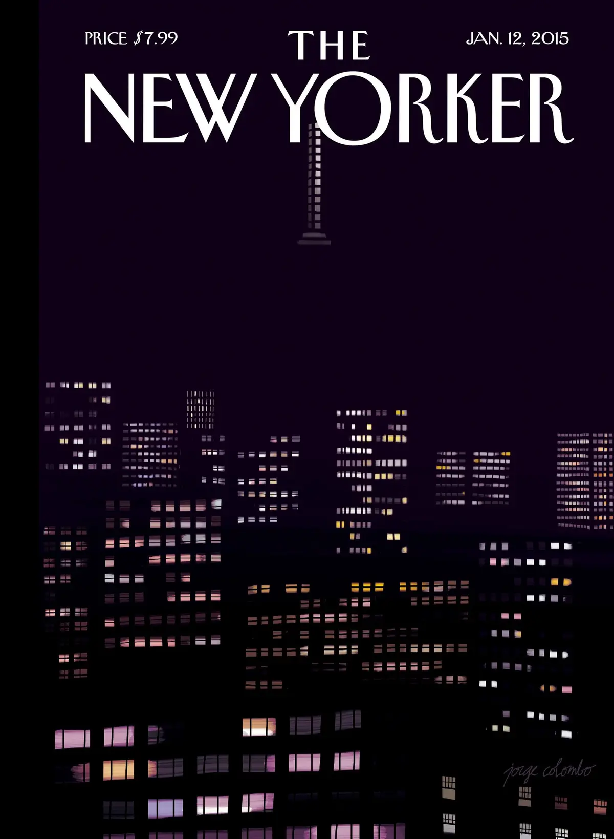 Обложка The New Yorker, 12 января 2015: Ограниченная видимость, художник Хорхе Коломбо