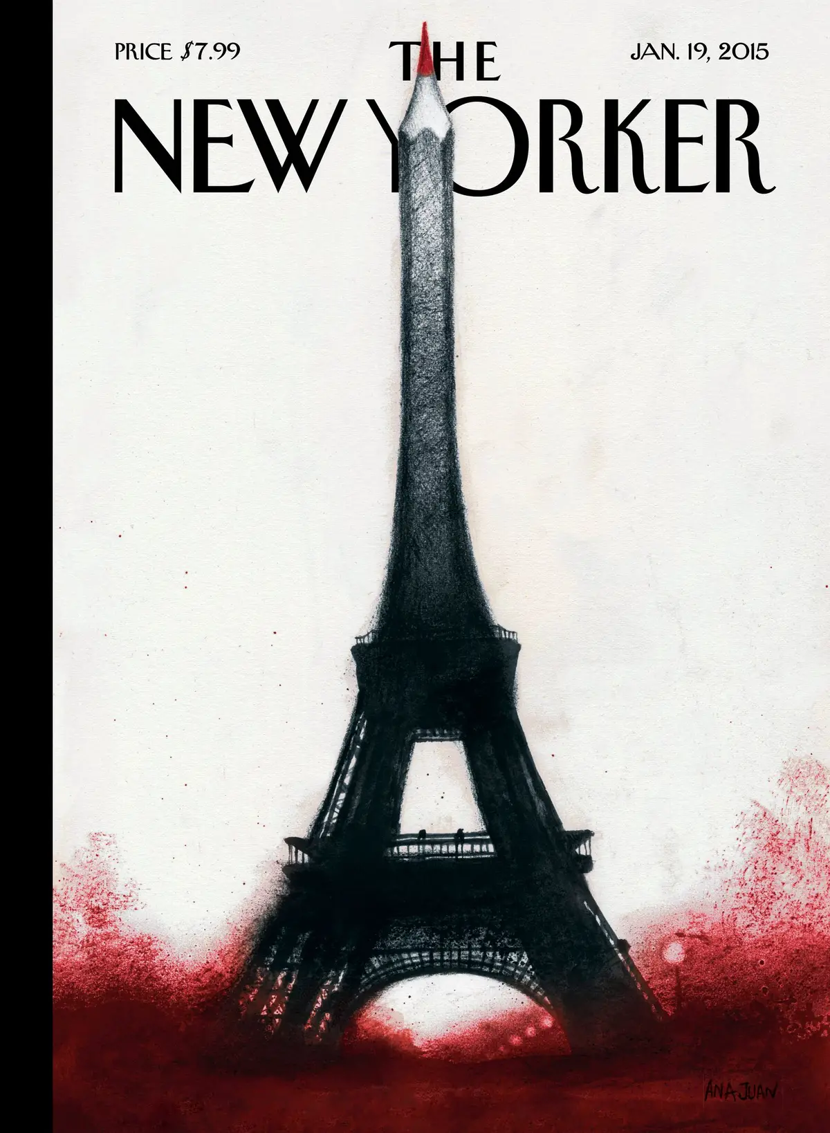 Обложка The New Yorker, 19 января 2015: Солидарность, художник Ана Хуан