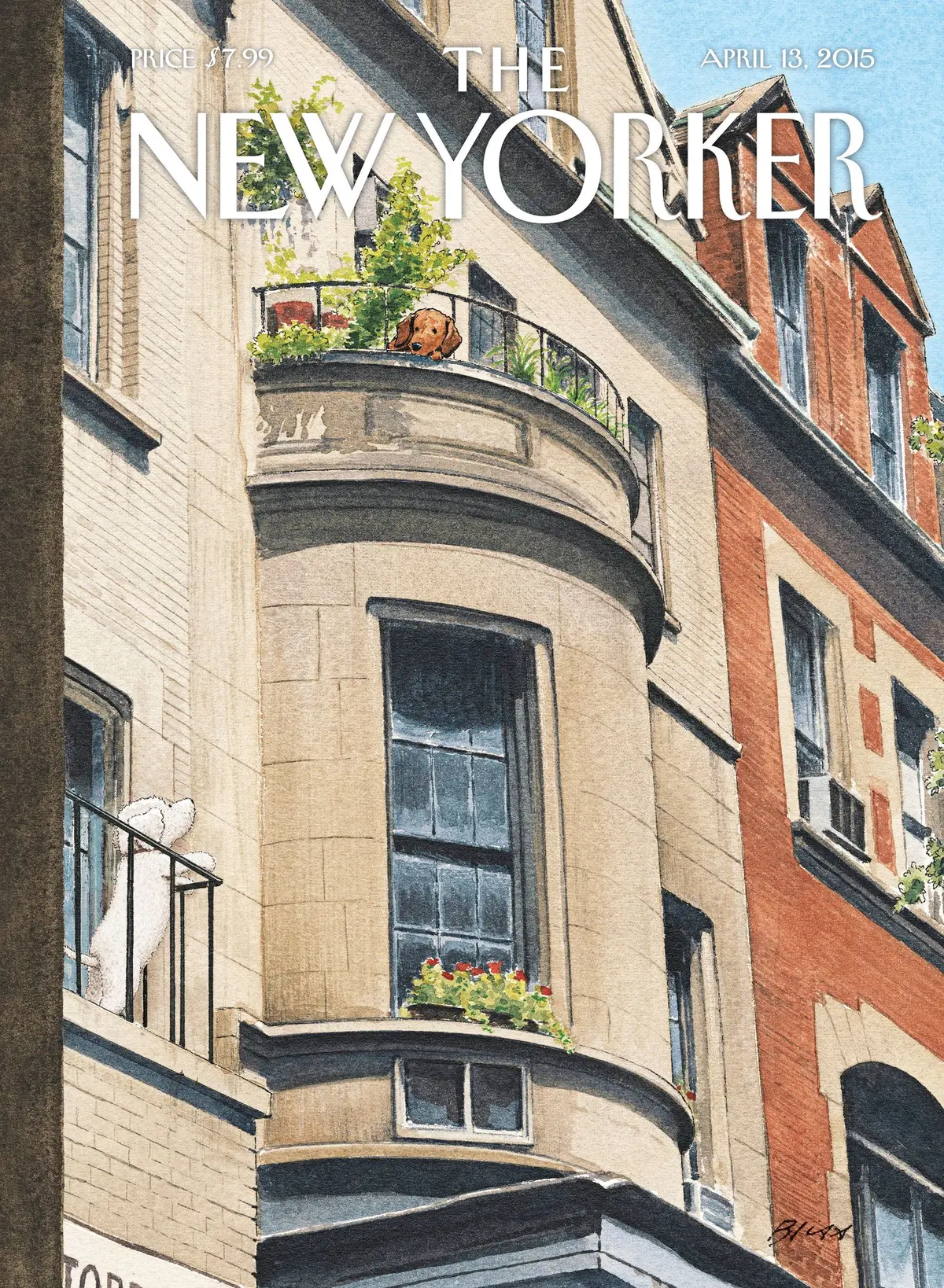 Обложка The New Yorker, 13 апреля 2015: Сцена на балконе, художник Гарри Блисс