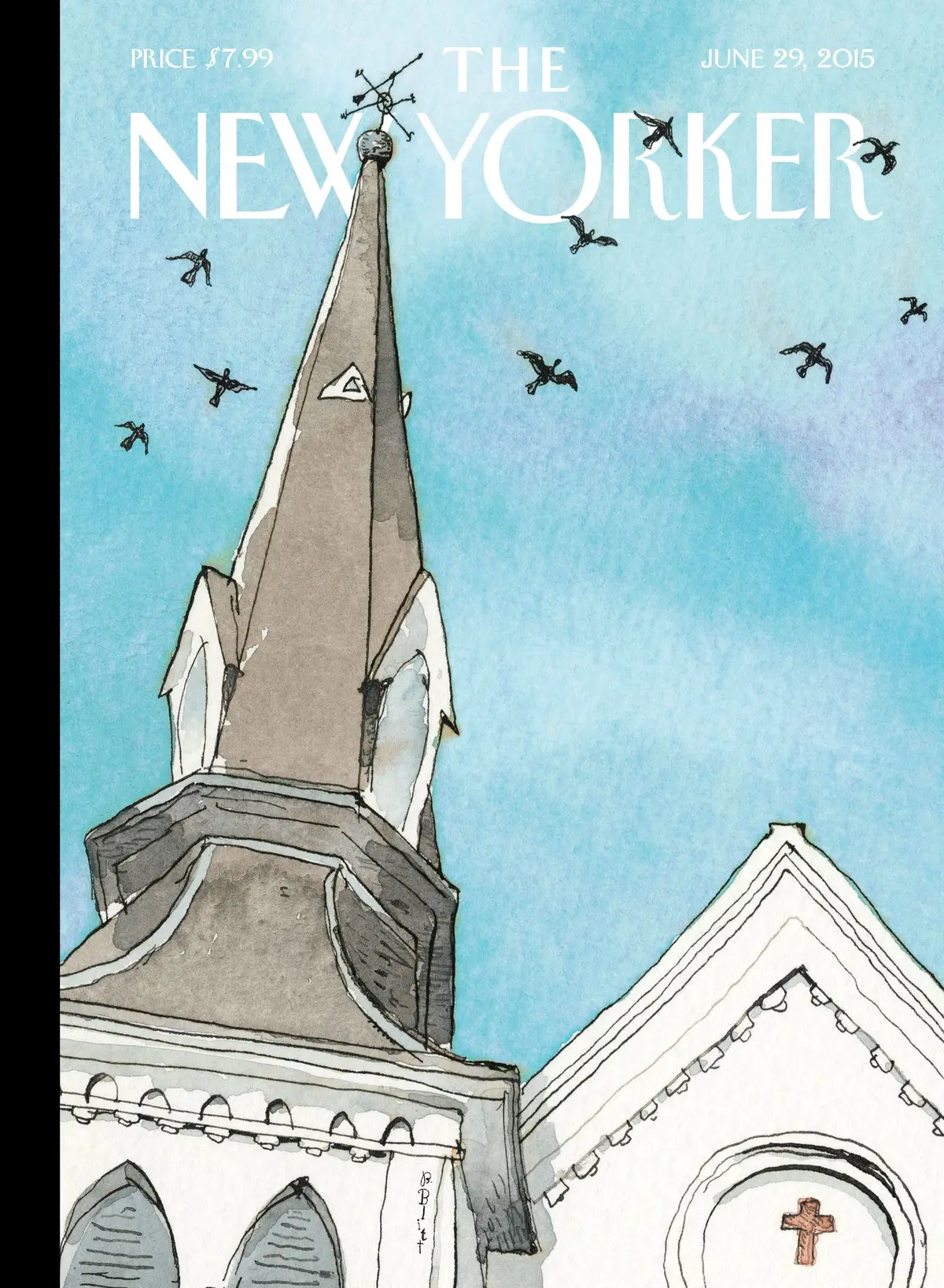 Обложка The New Yorker, 29 июня 2015: Девять, художник Барри Блитт