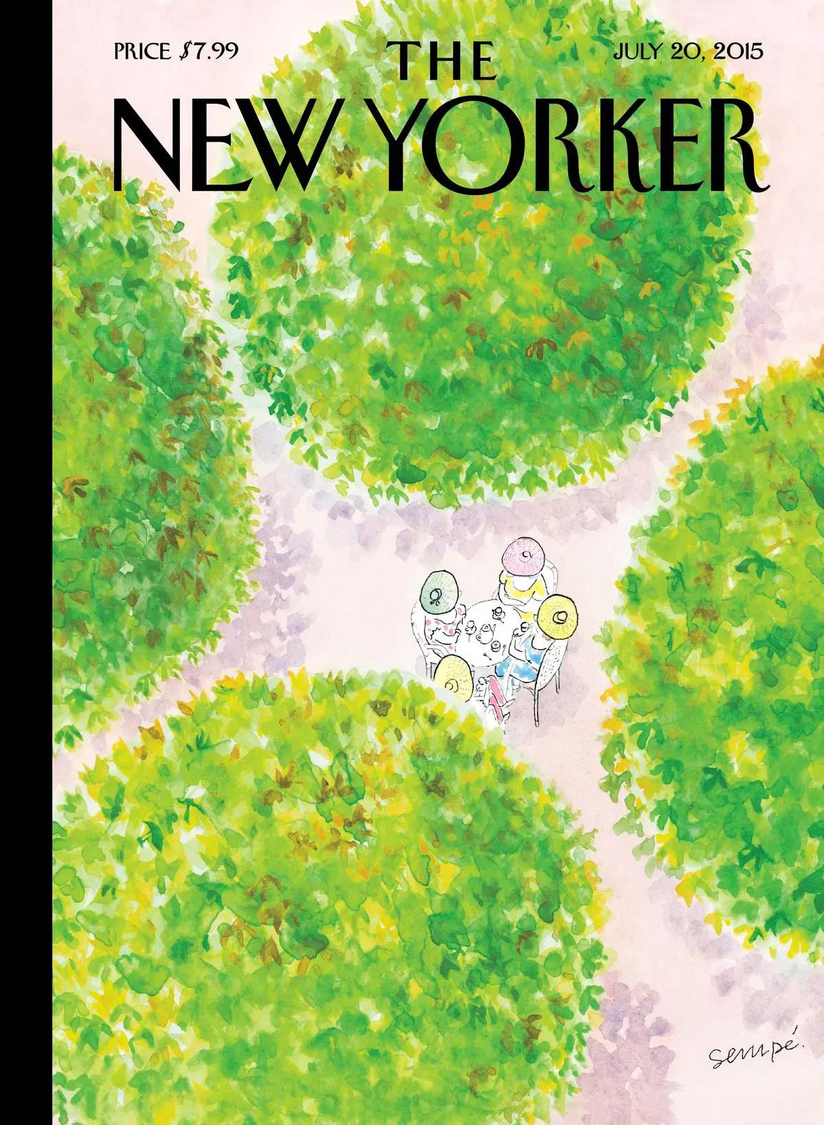 Обложка The New Yorker, 20 июля 2015: Под одной шляпой, художник Жан-Жак Сампе