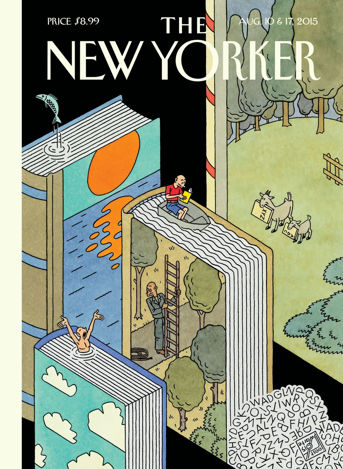 Обложка The New Yorker, 10 августа 2015: Летние приключения, художник Йост Сварте