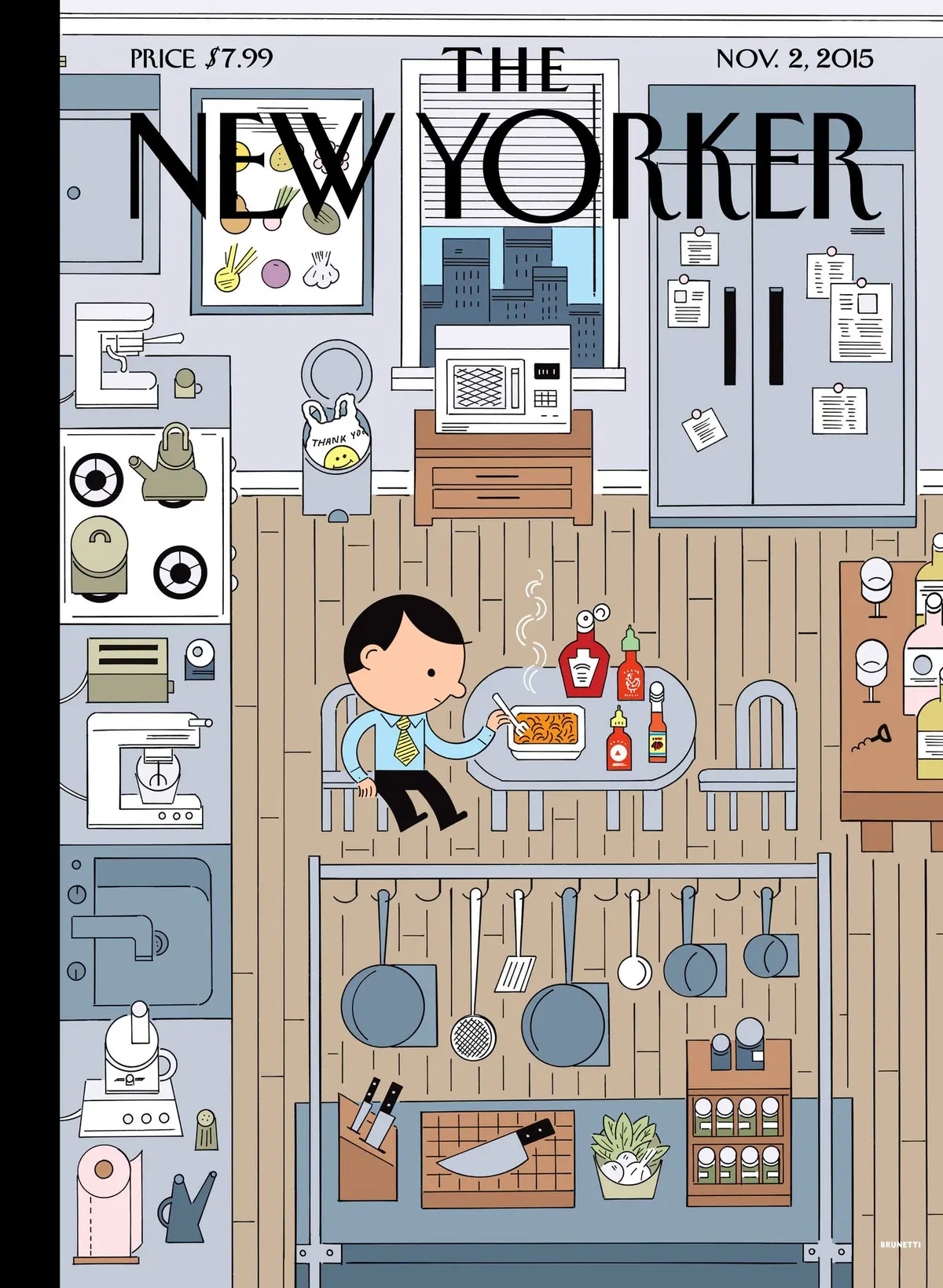 Обложка The New Yorker, 2 ноября 2015: Еда для души, художник Иван Брунетти