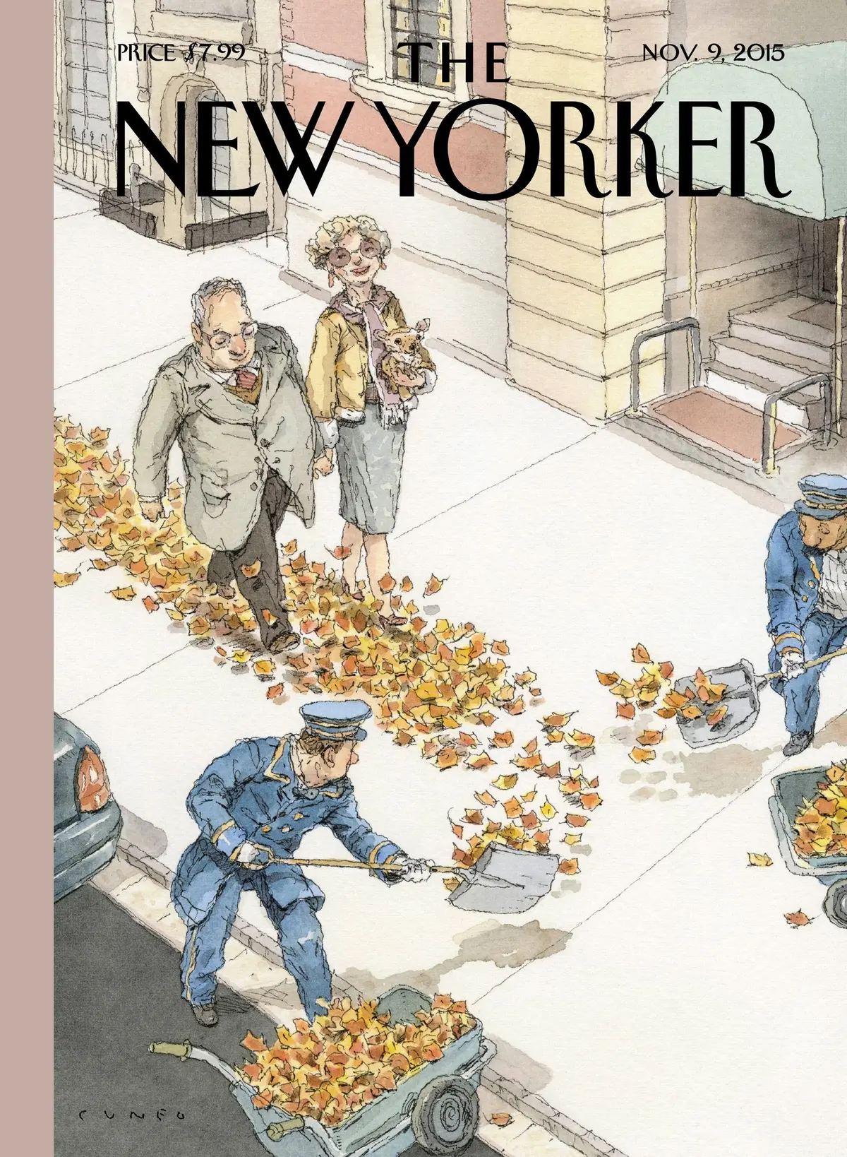 Обложка The New Yorker, 9 ноября 2015: Золотая дорожка, художник Джон Кунео