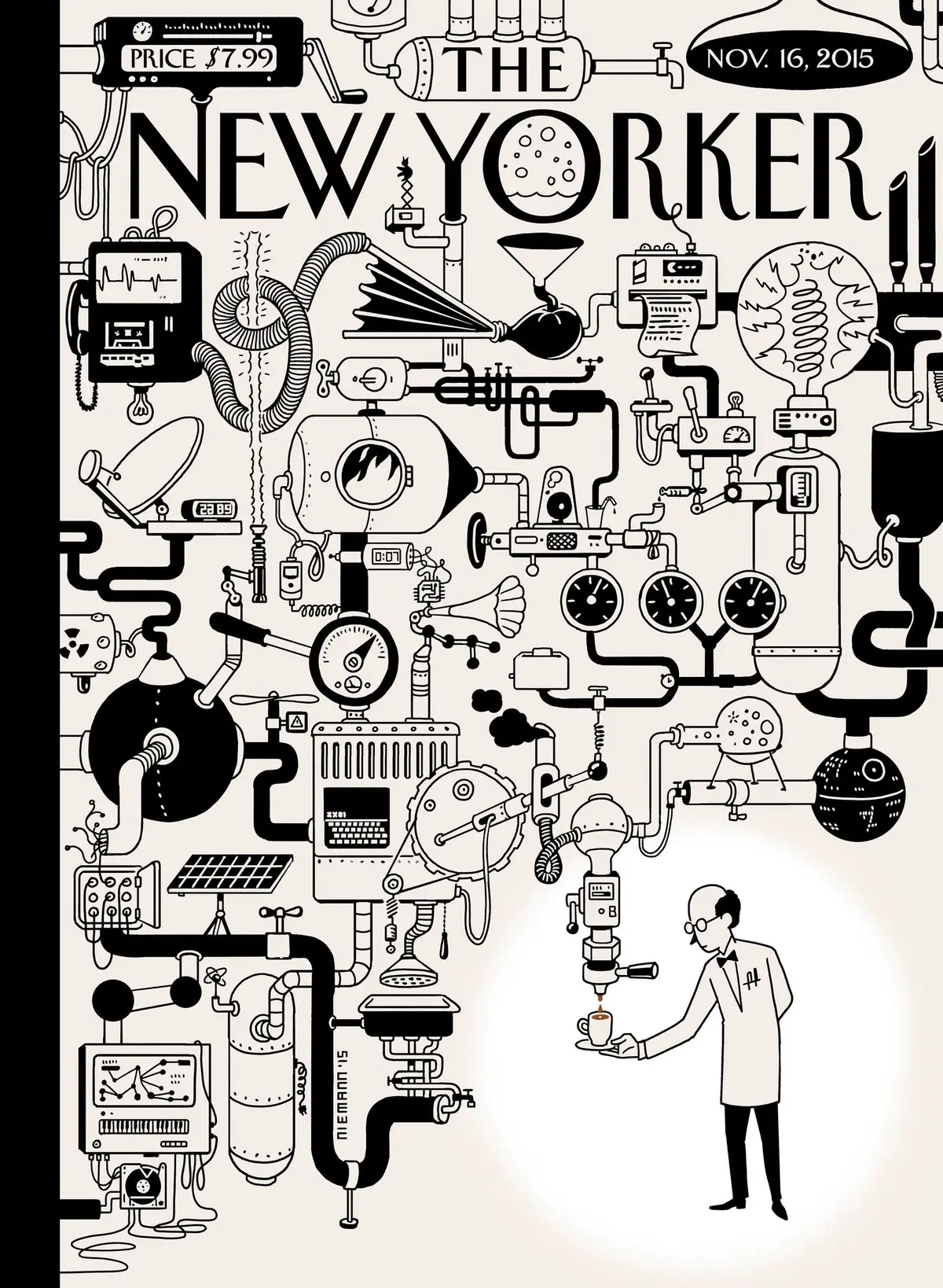 Обложка The New Yorker, 16 ноября 2015: Перерыв на кофе, художник Кристоф Ниман