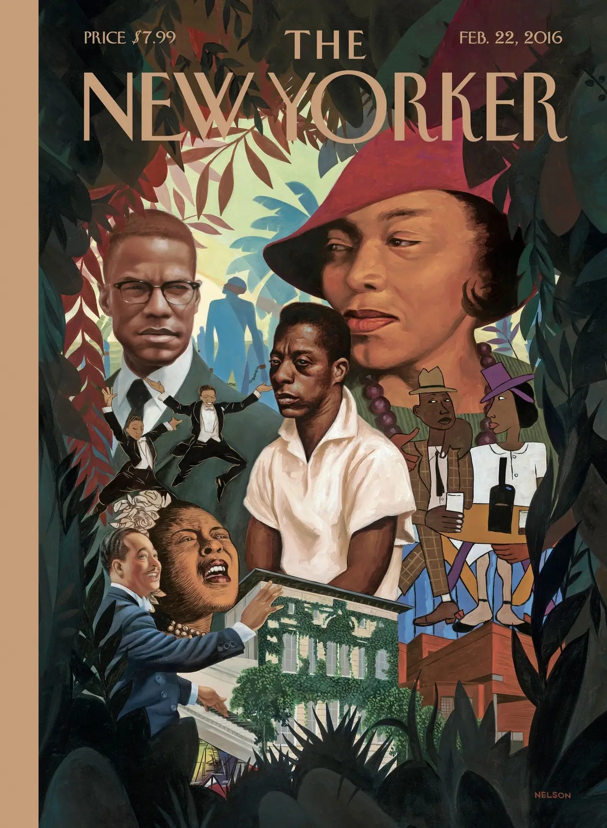 Обложка The New Yorker, 22 февраля 2016: Центр Шомбурга, Гарлем, Нью-Йорк, художник Кадир Нельсон
