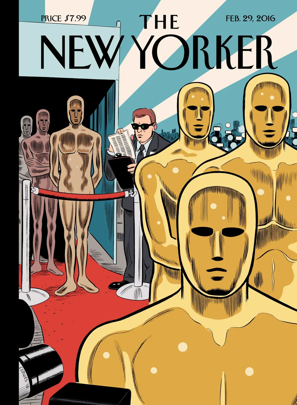 Обложка The New Yorker, 29 февраля 2016: Привилегированные персонажи, художник Дэниел Клоуз