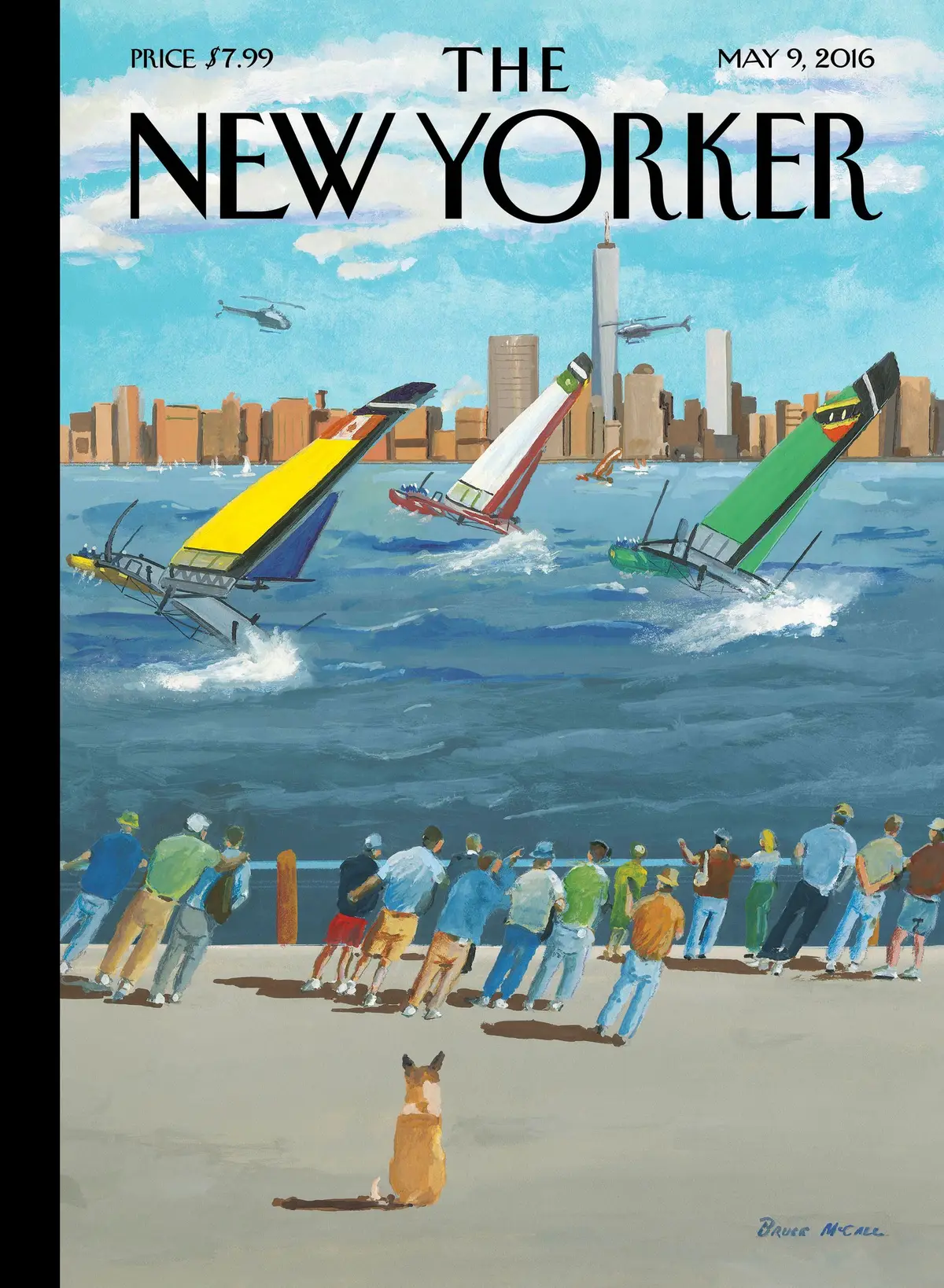 Обложка The New Yorker, 9 мая 2016: Регата на Гудзоне, художник Брюс Макколл