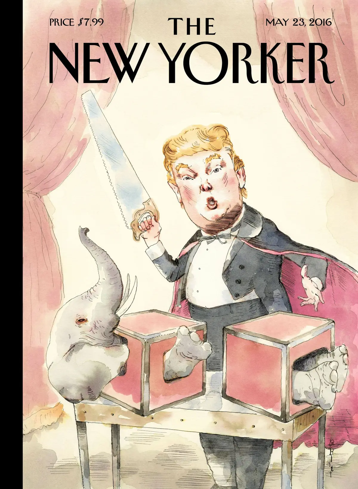 Обложка The New Yorker, 23 мая 2016: Великая иллюзия, художник Барри Блитт