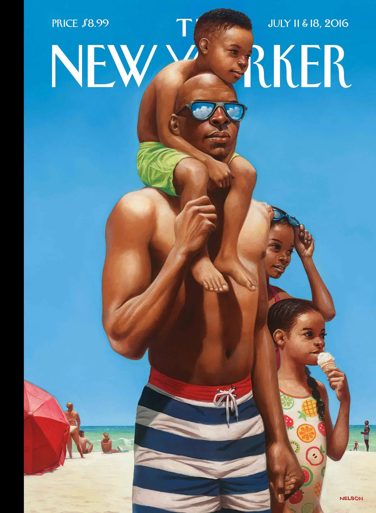 Обложка The New Yorker, 11 июля 2016: День на пляже, художник Кадир Нельсон