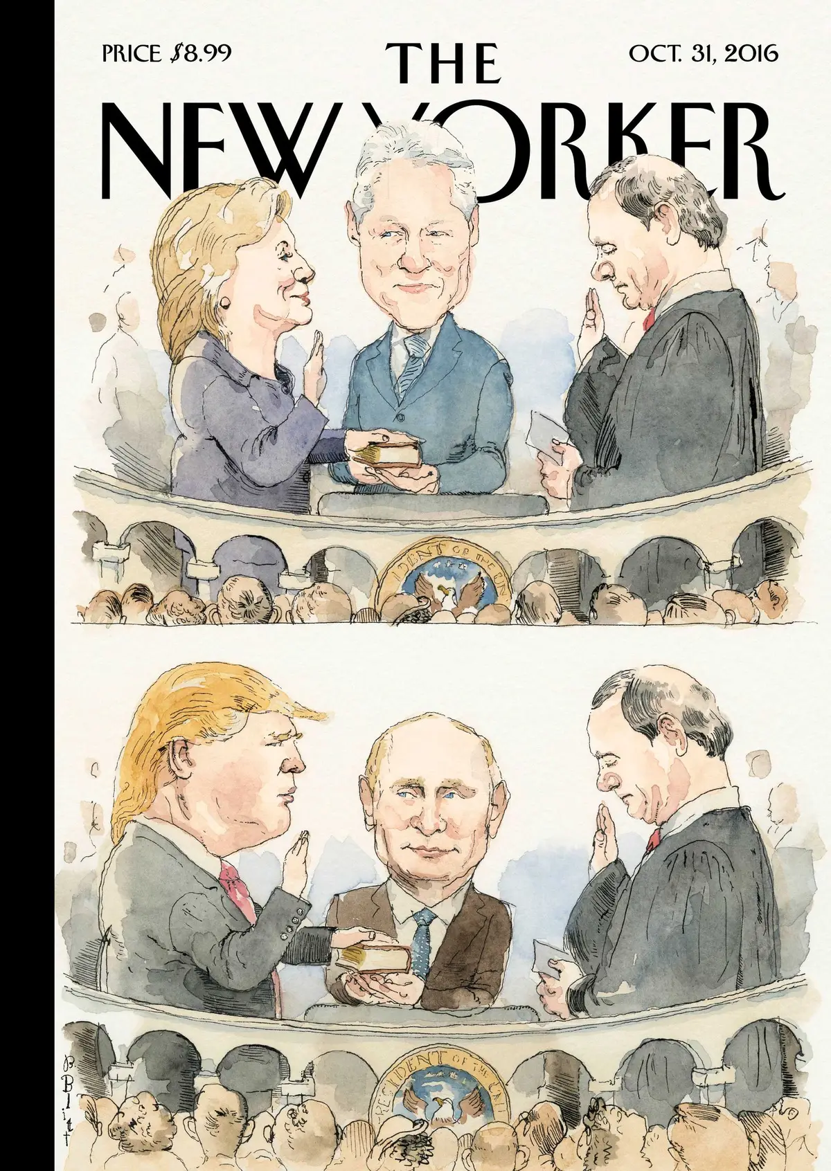 Обложка The New Yorker, 31 октября 2016: Вторые половинки, художник Барри Блитт