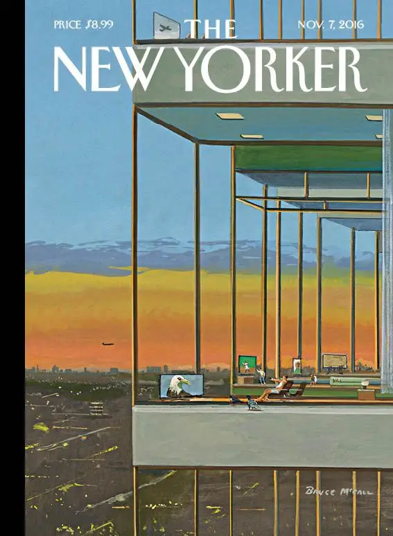Обложка The New Yorker, 7 ноября 2016: Стеклянные дома, художник Брюс Макколл