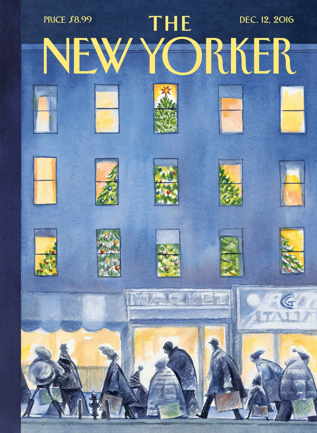 Обложка The New Yorker, 12 декабря 2016: За деревьями леса, художник Картер Гудрич