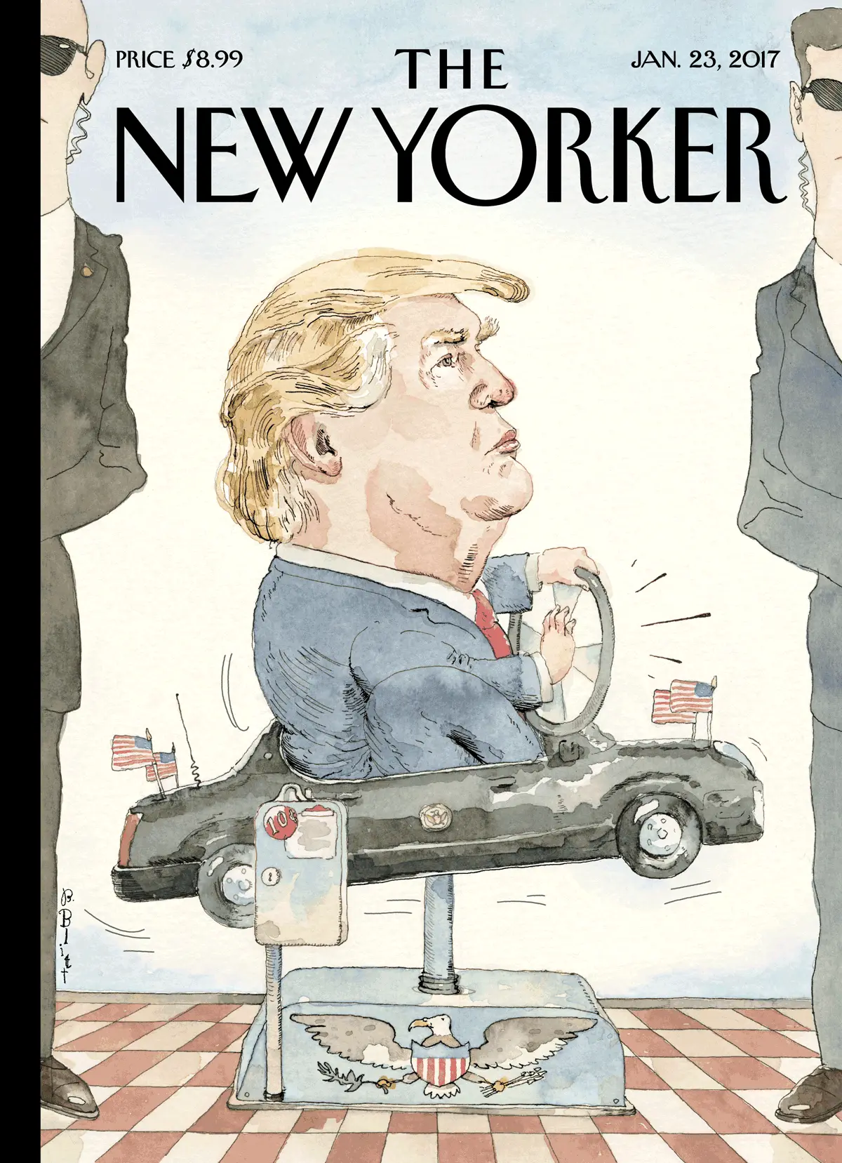 Обложка The New Yorker, 23 января 2017: За рулём, художник Барри Блитт