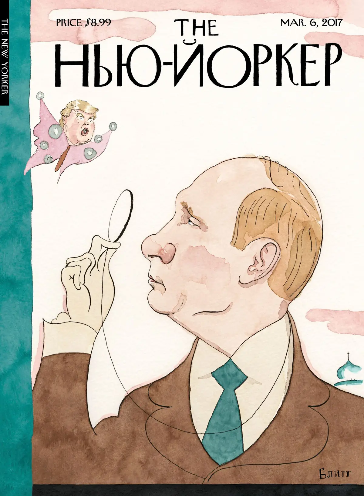 Обложка The New Yorker, 6 марта 2017: Юстас Владимирович Тилли, художник Барри Блитт