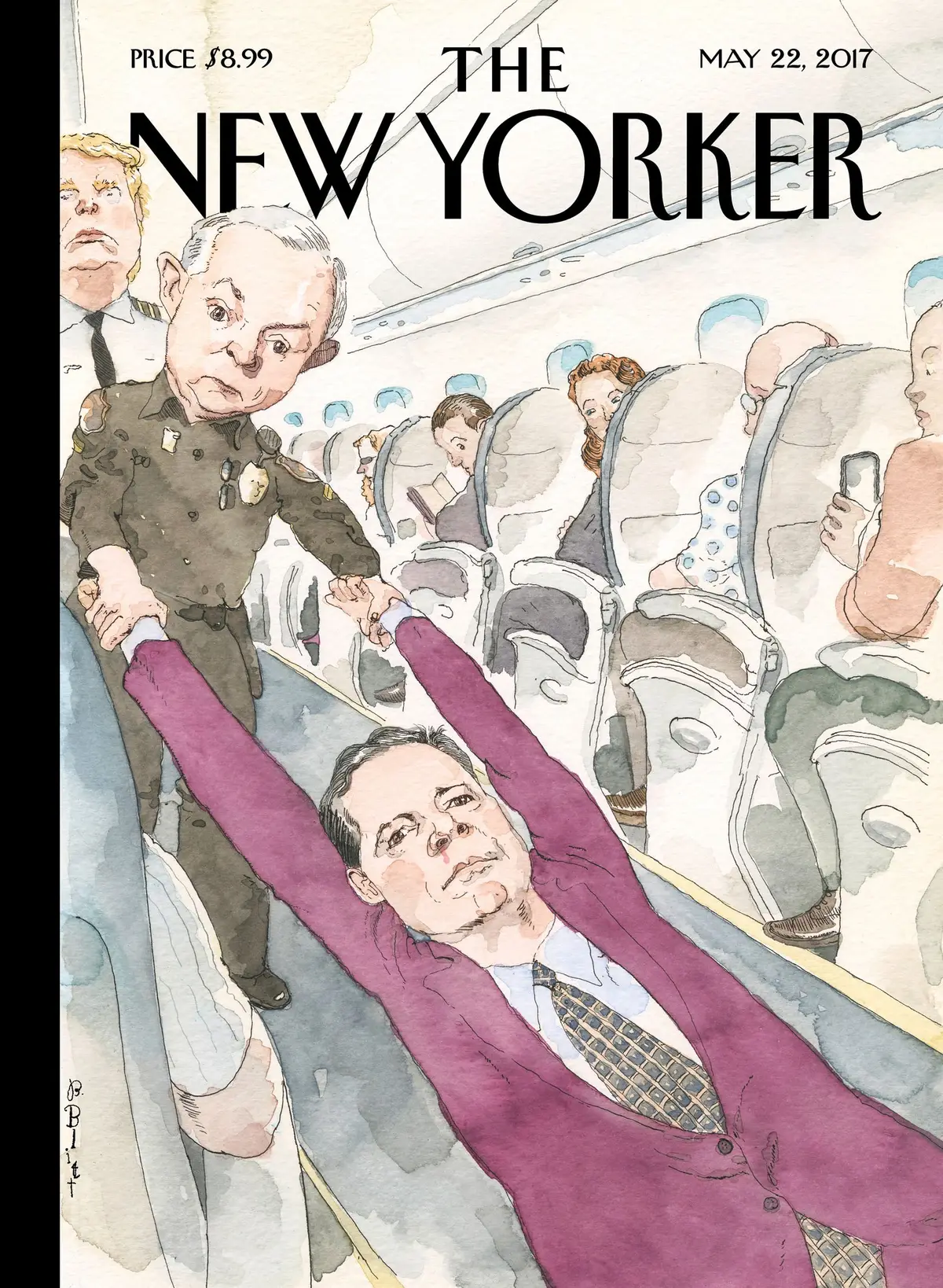 Обложка The New Yorker, 22 мая 2017: Удалён с поля, художник Барри Блитт