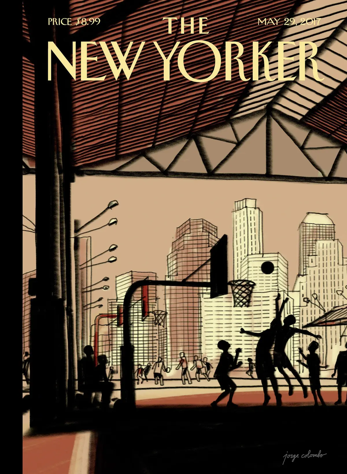 Обложка The New Yorker, 29 мая 2017: Парк у Бруклинского моста, художник Хорхе Коломбо